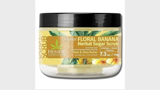 hemp infused scrub for soft hydrated skin