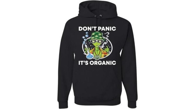 trippy alien weed hoodie